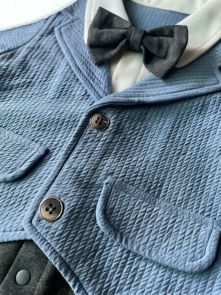 Blue Formal Winter Romper