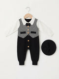 Classic Black Romper & Beret Set