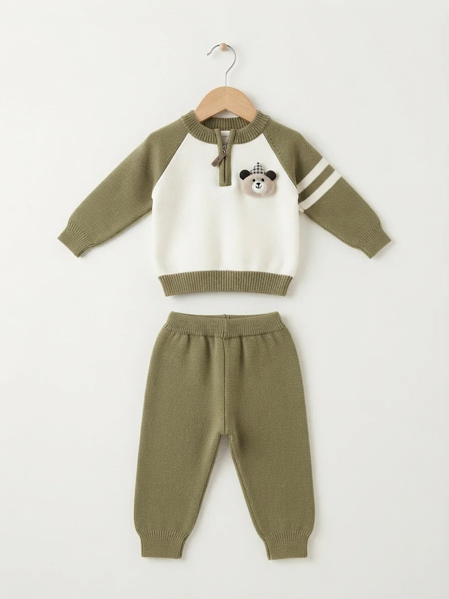 Green Bear Woolen Pajama Shirt