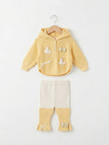 Cute Yellow Hooded Woolen Pajama Shirt