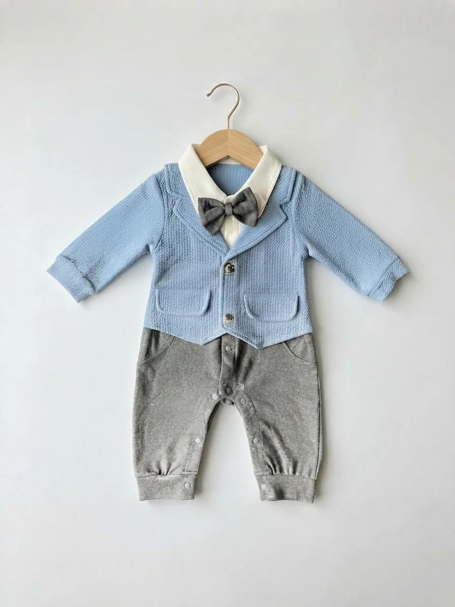 Blue Formal Winter Romper