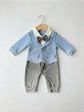 Blue Formal Winter Romper
