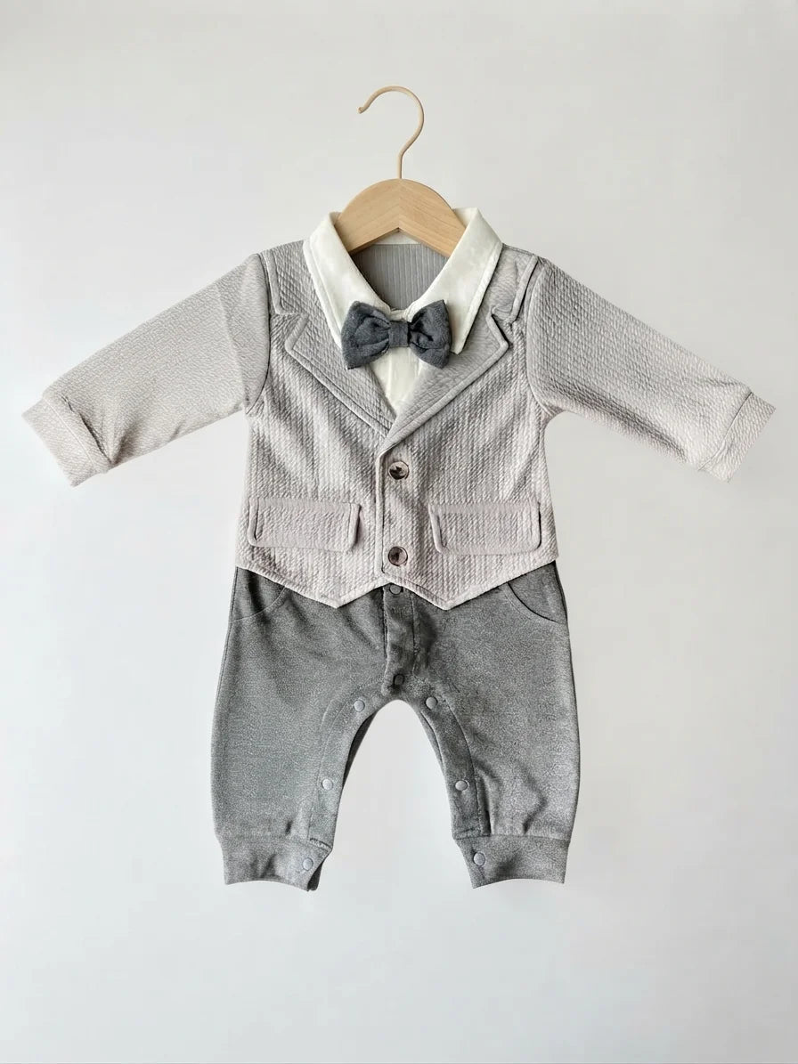 Grey Formal Winter Romper
