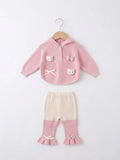 Cute Pink Hooded Woolen Pajama Shirt