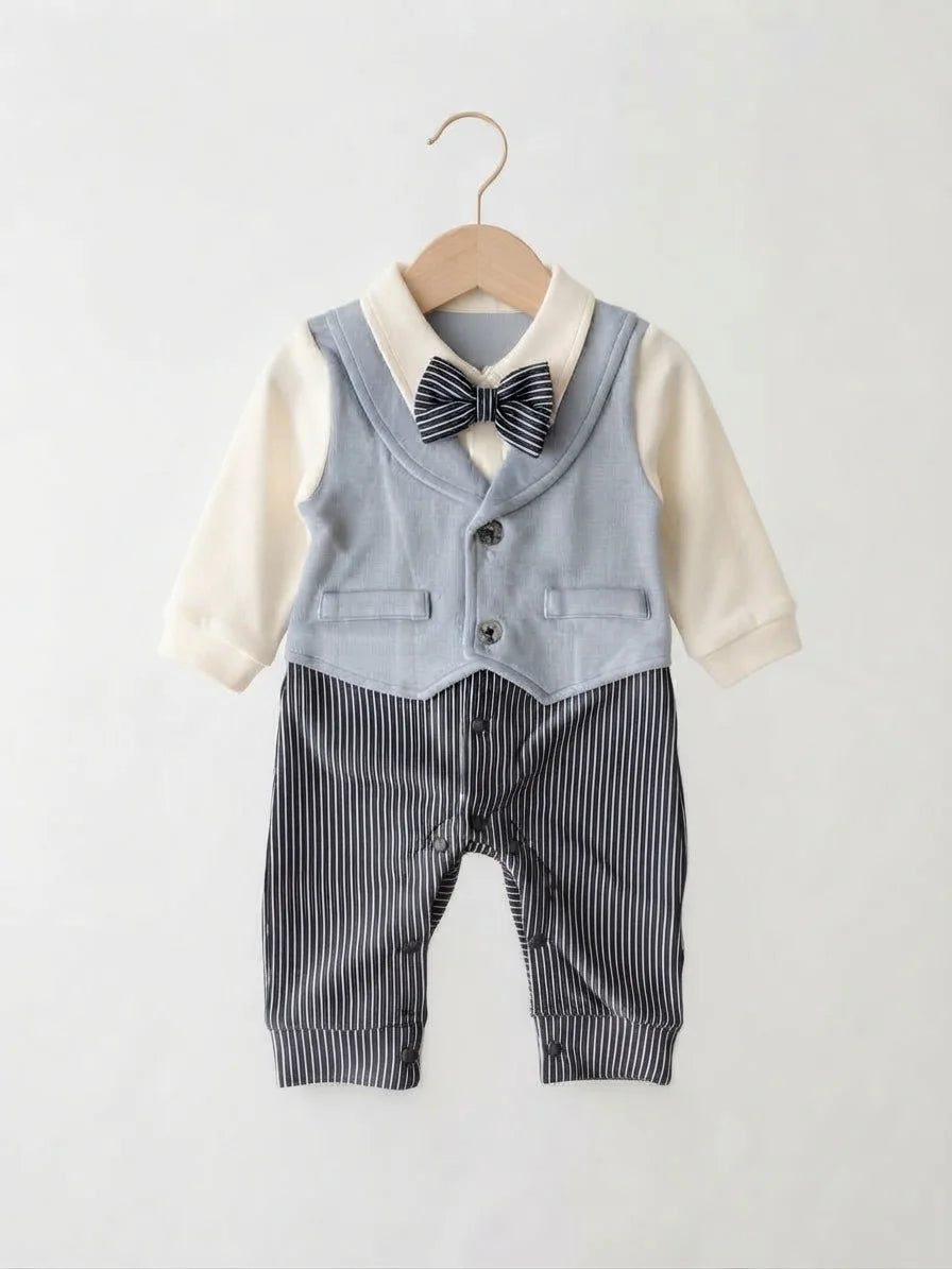 Sky Blue Formal Winter Romper