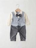 Sky Blue Formal Winter Romper