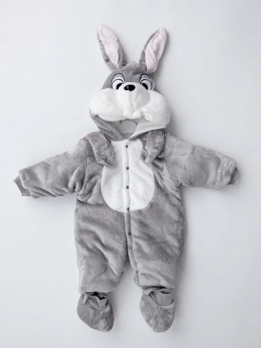 Grey Bunny Baby Romper