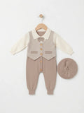 Classic Beige Romper & Beret Set