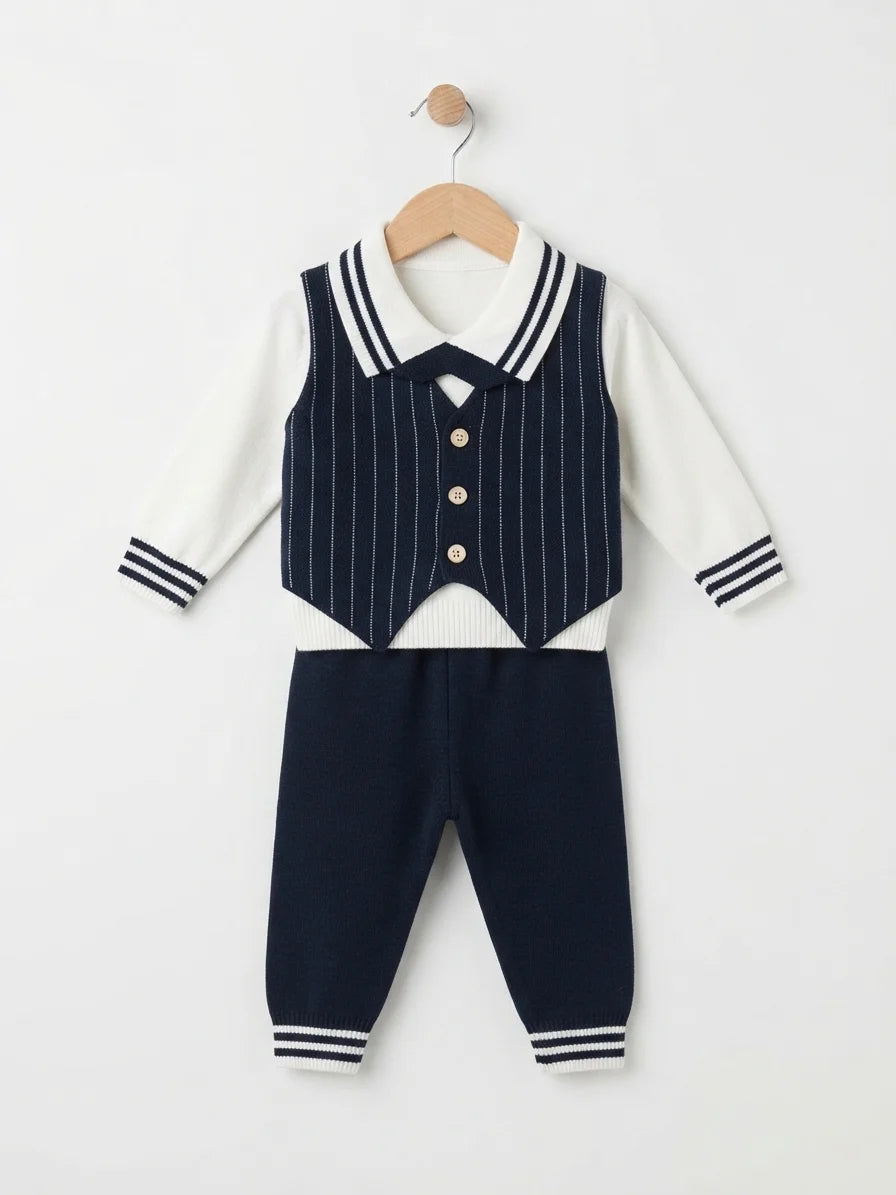Navy Gentleman Woolen Pajama Shirt