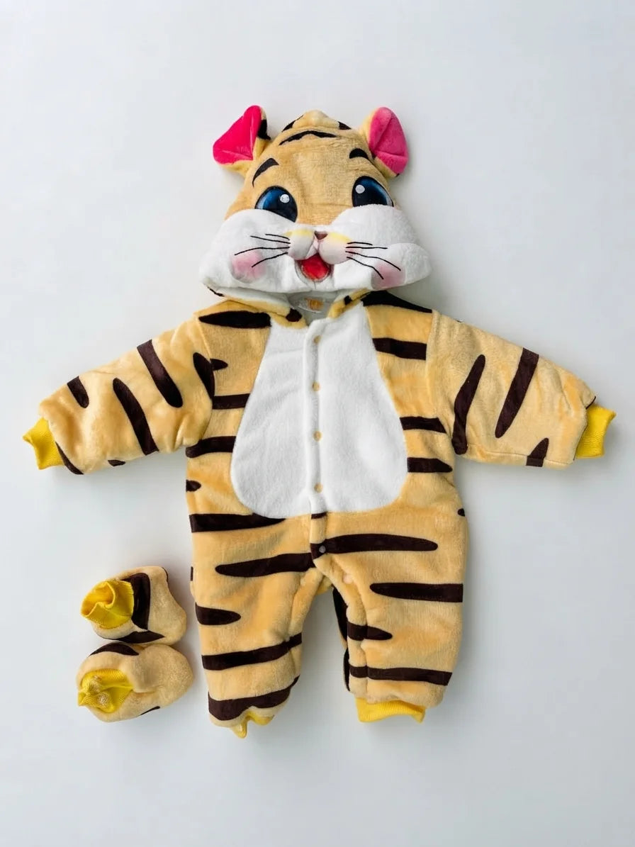 Yellow Tiger Baby Romper
