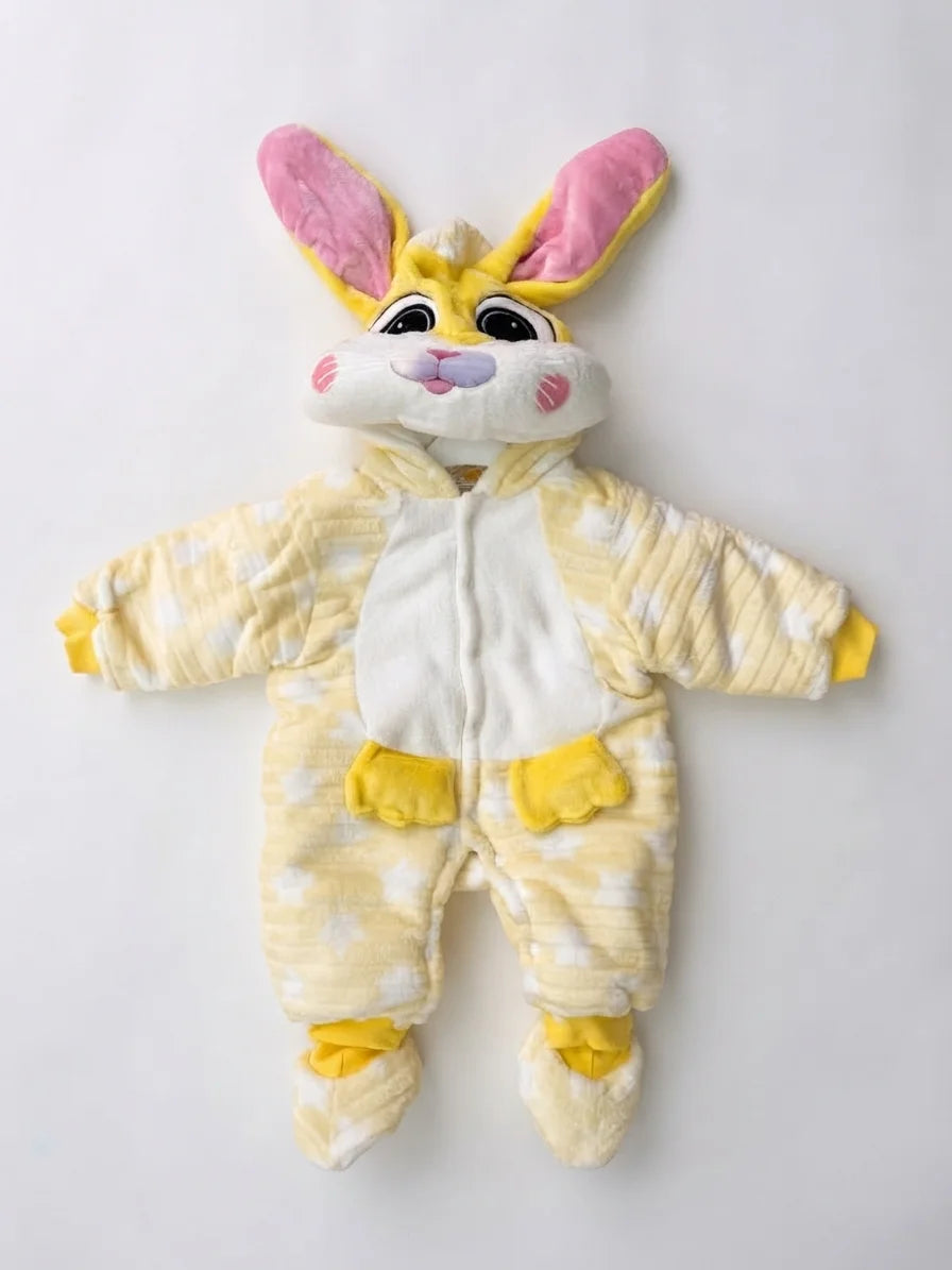 Yellow Starry Bunny Baby Romper