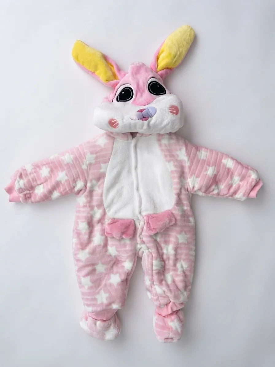 Pink Starry Bunny Baby Romper