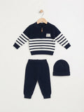 Navy Striped Woolen Pajama Shirt