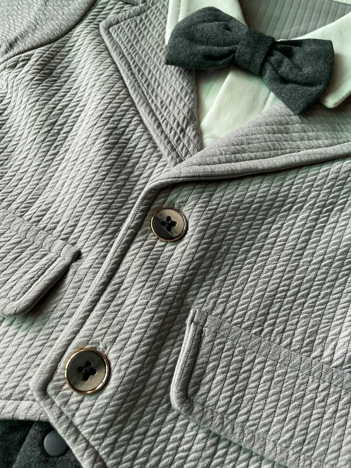 Grey Formal Winter Romper